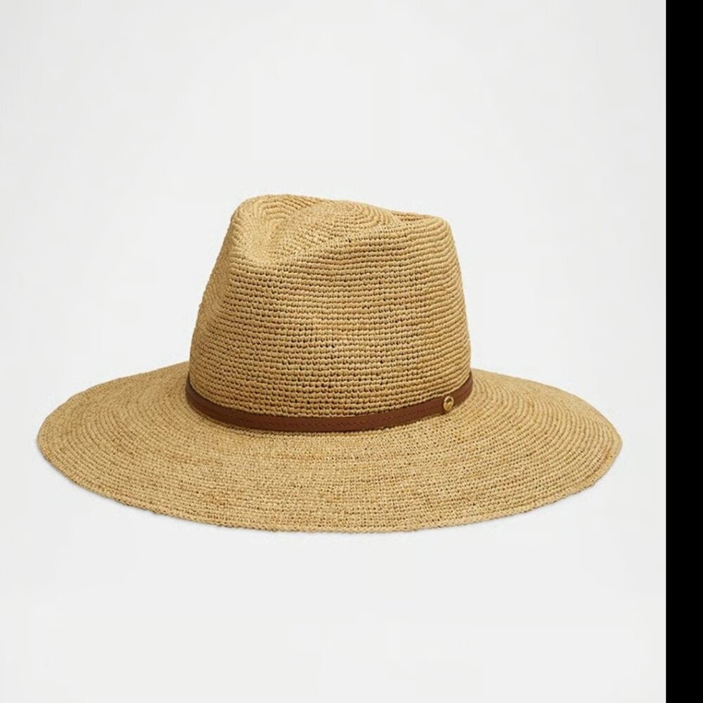 Rag & Bone Natural Floppy Straw Cowboy Hat Size M